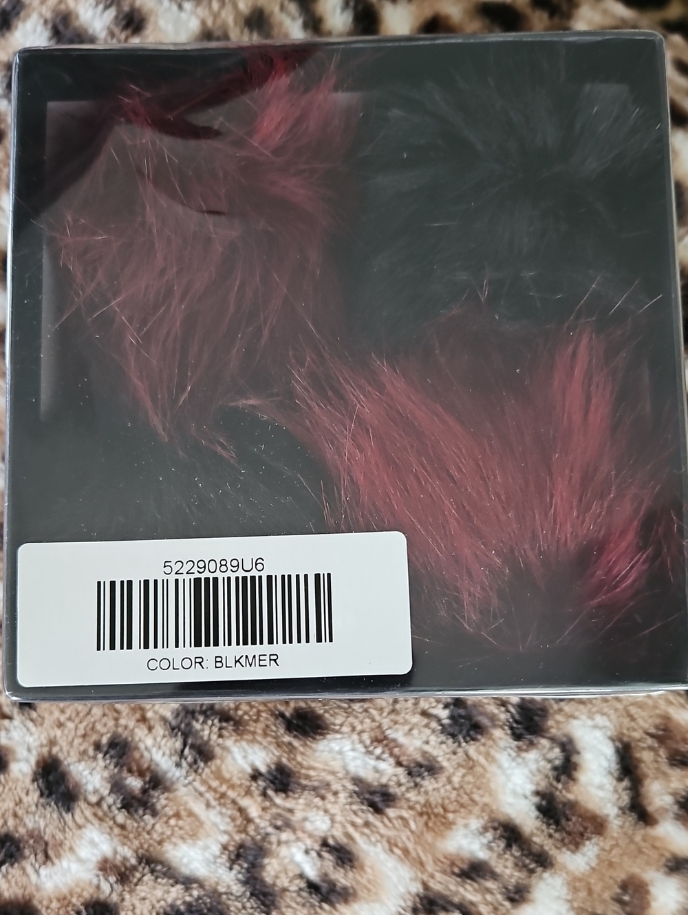 Faux Fur Pom Poms Merlot and Black (Set of 4) NWT - Picture 12 of 15